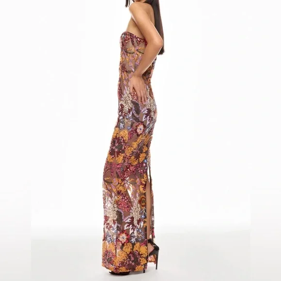 Dahlia Gown Strapless Fitted Embellished Sequin Formal Dress - Picture 6 of 17